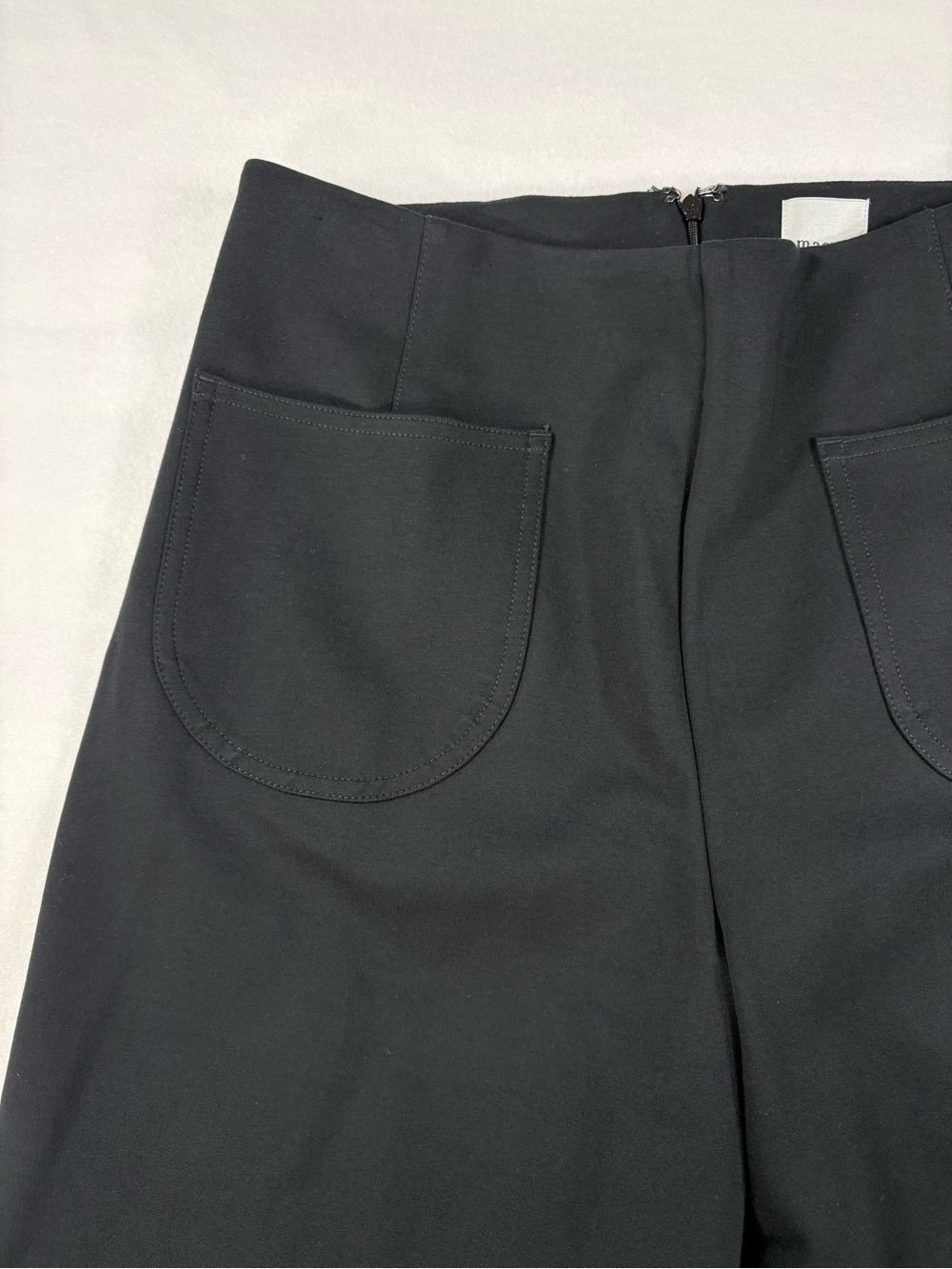 Anthropologie Maeve The Colette Crop Wide Leg Pants Black Ruffle-Hem Size 29 - Picture 9 of 11